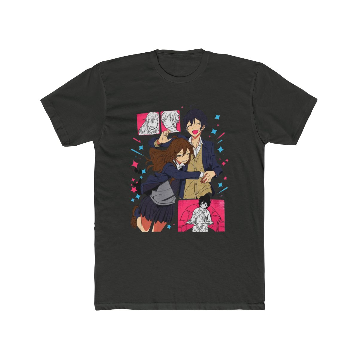 HUBGO Anime Horimiya T Shirt Merch Casual Short Sleeved T Shirt Tee, Adult, Size: 4XL, Black - alternate angle 5, merchandise