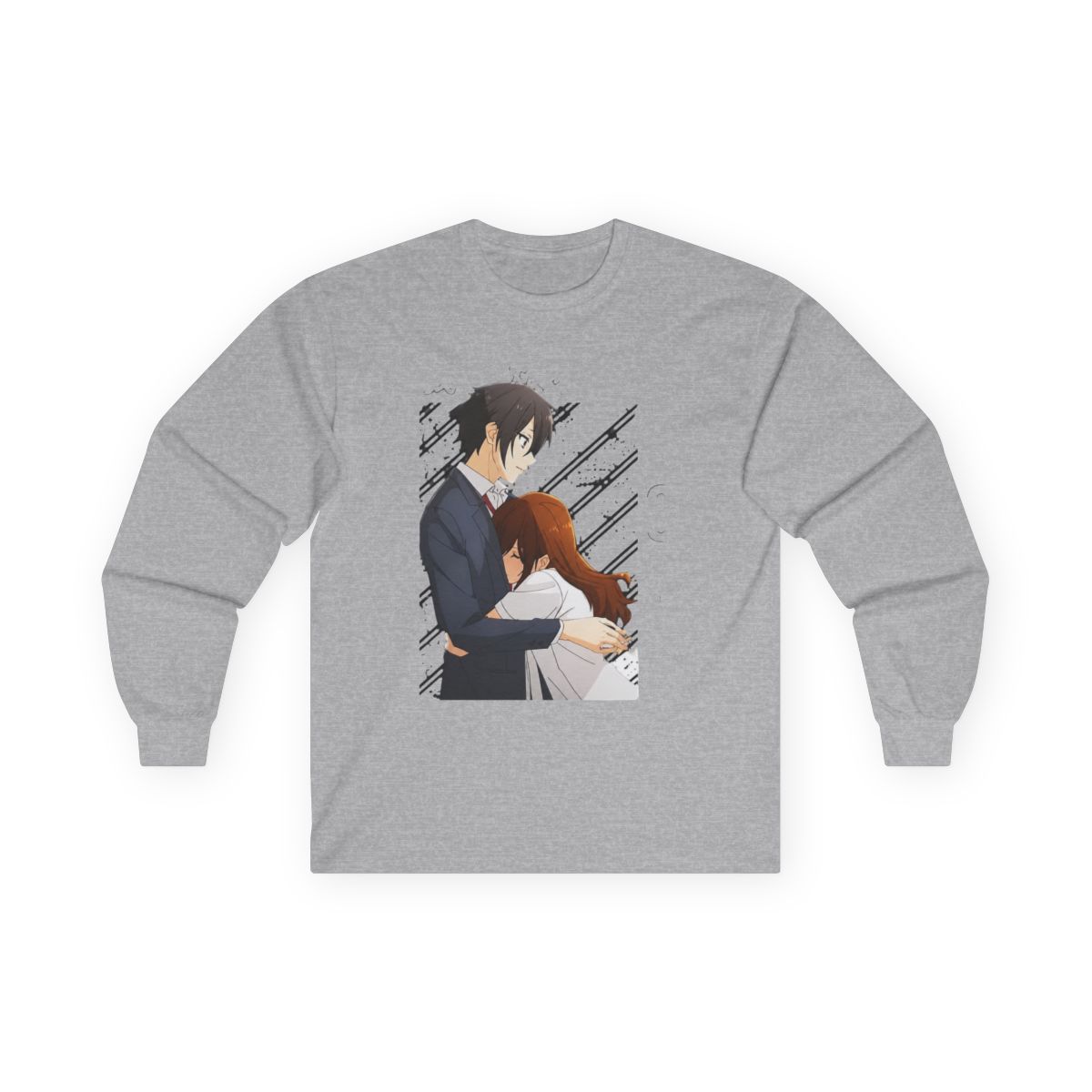 Japan Anime Horimiya Izumi Miyamura Hug Kyouko Hori Long Sleeve Men Manga Printed Hooded Long Sleeve Pullover - alternate angle 2, merchandise