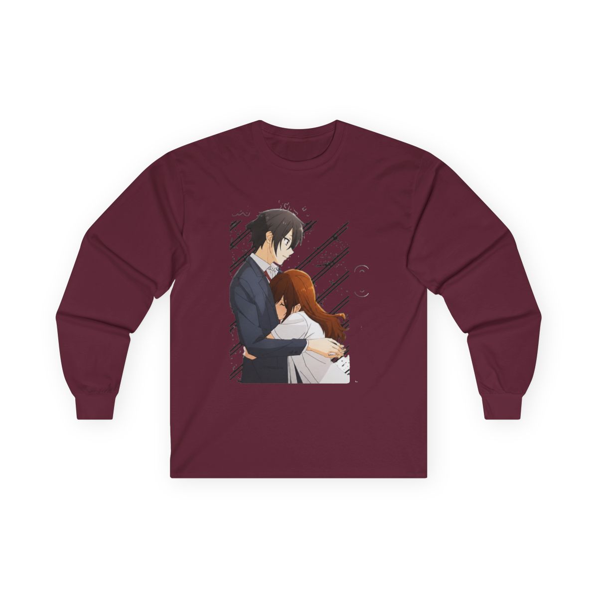 Japan Anime Horimiya Izumi Miyamura Hug Kyouko Hori Long Sleeve Men Manga Printed Hooded Long Sleeve Pullover - alternate angle 4, merchandise